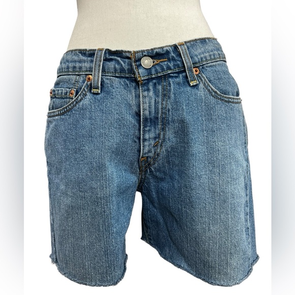 Levi’s 515 Vintage Custom Denim Shorts Punk Patchwork | Women’s 10 - Picture 3 of 13